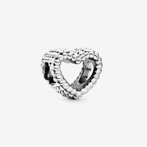 Pandora beaded open work heart charm